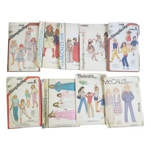 Vintage Girl's Clothing Pattern Lot of 9